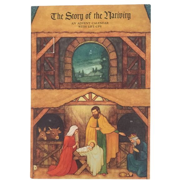 Hallmark Story Of The Nativity First Christmas Cardstock Lift-Up Advent Calendar - Picture 2 of 6